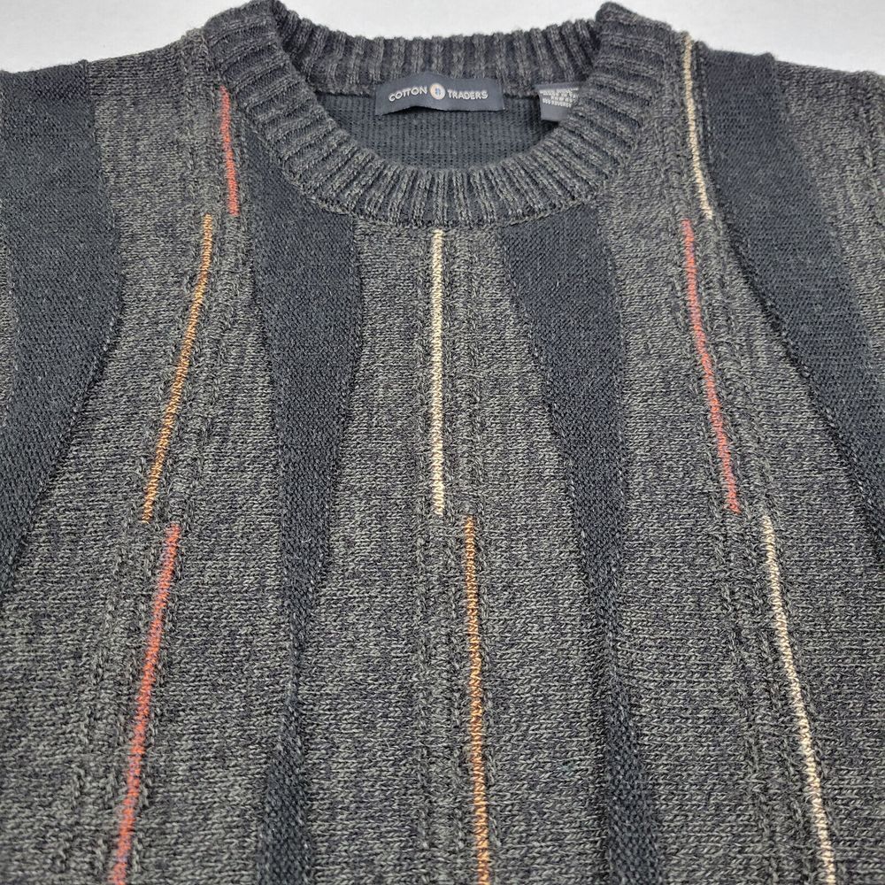 Cotton Traders Pullover‎ Sweater Mens XL Gray Geometric Acrylic Wool Blend - Picture 5 of 6